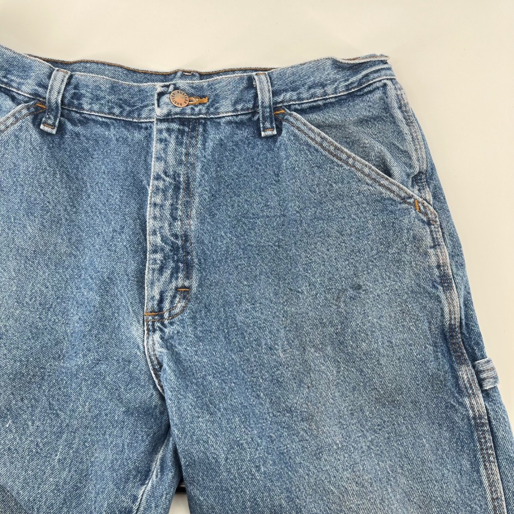 Rustler Mens Carpenter Jeans 33x32 Medium Wash Denim Work Pants 87685DS